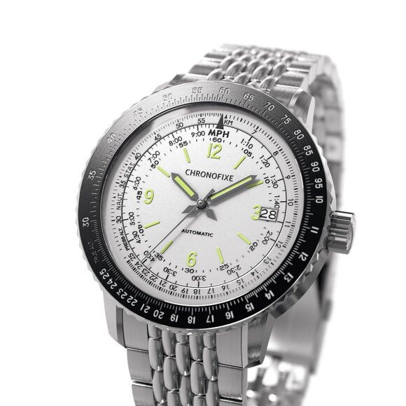 Chronofixe Flight 1952 (CFX-011) Watch - White Dial/Silver Bracelet - Picture 2 of 5